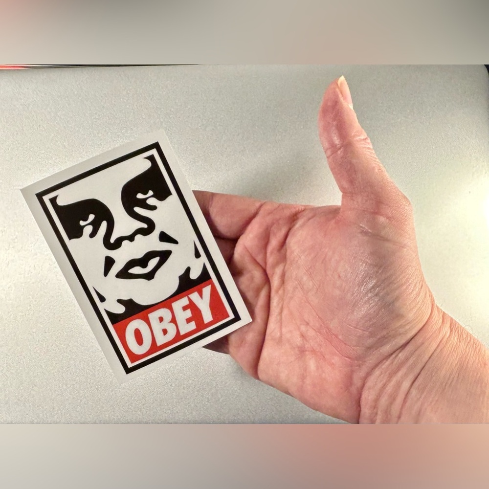 OBEY STICKERS: Classic Andre/Logo Large 4” lot of 4 - Picture 2 of 2